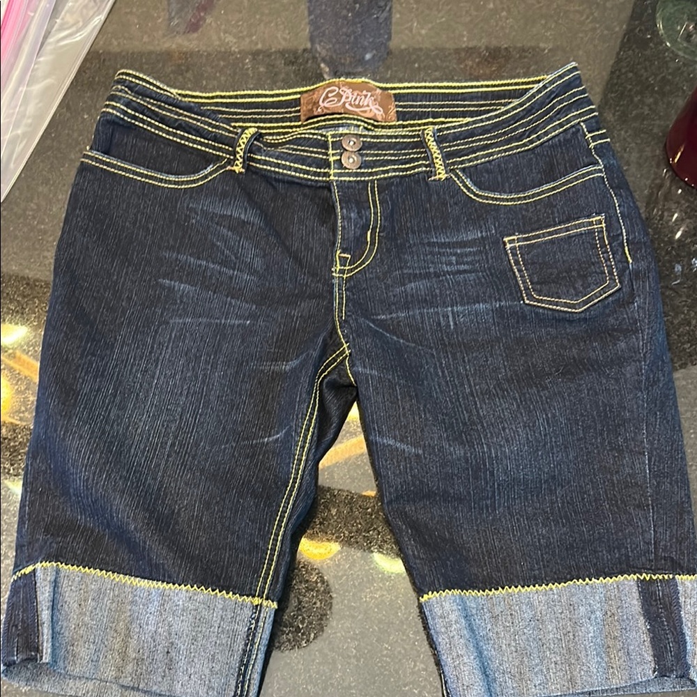 NWOT PINK Victoria's Secret‎ Blue Denim Jean Shorts Relaxed Fit